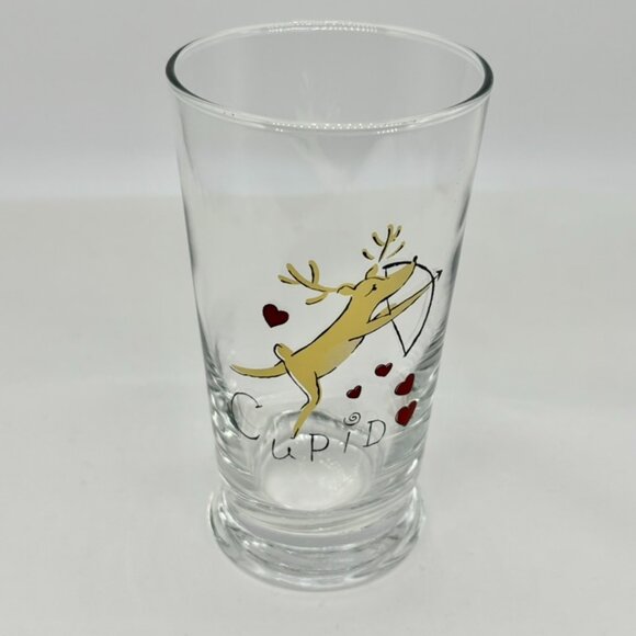Vintage Pottery Barn Santa's Reindeer 10 Oz. Drinking Glasses Tumblers Set of 8! - Picture 7 of 10